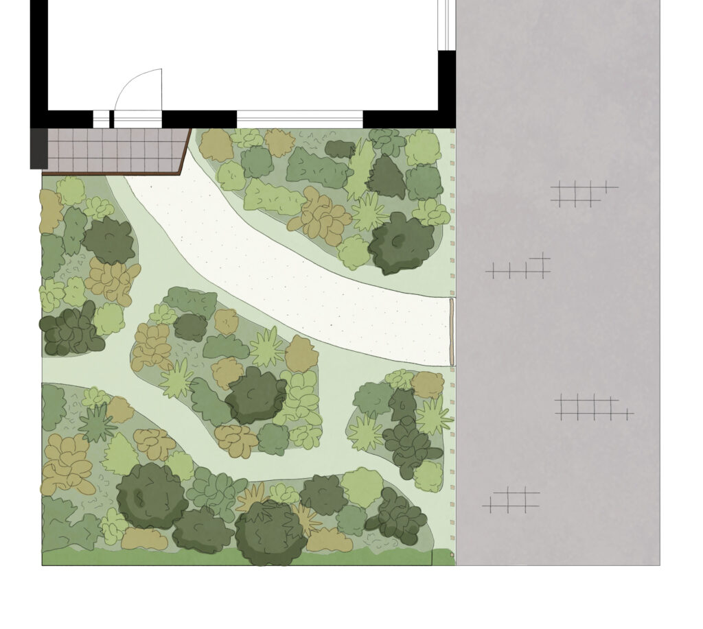 tuin schets huidig oprit